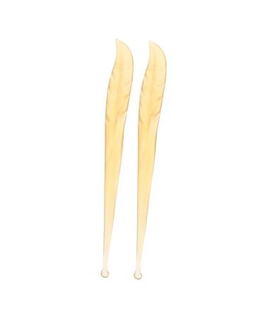 Healvian 2 Pcs Croissant Ear Pick Ear Cleaning Tools Travel Ear Plugs Wood Tools Earwax Removal Swab Ear Cleaner Pick Cerumen Spoon Ear Wax Removal Tool Shofar Earwax Cleaning Tool Wooden Light Yellow 11.3x1.1x0.2cm