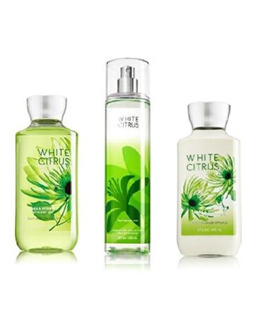 Bath and Body Works - Signature Collection - WHITE CITRUS - Shower Gel - Fine Fragrance Mist & Body Lotion Trio