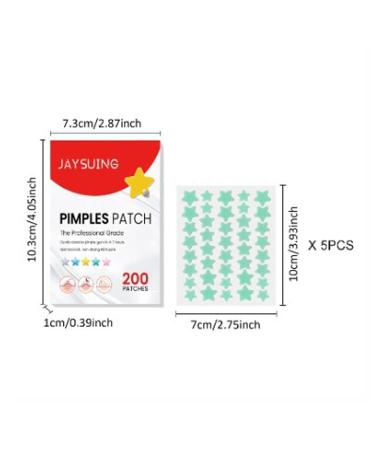200 Star Shaped Pimple Patches - Hydrocolloid Acne Spot Cover Stickers for Effective Skin Care | International Shipping Available - Buy Online on SooperMarket.com