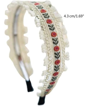 JSGHGDF Elegant Wide Hair Bands Photo Booth s Wide Headband Party Headpiece Garland Floral Headband for Music Festivals Coffee - Buy Online on SooperMarket.com