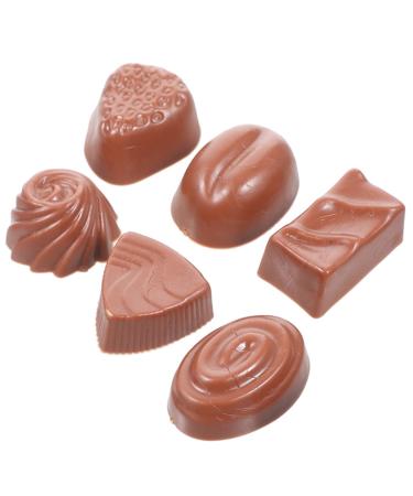 HEMOTON 6pcs Simulation Chocolate Toys for Miniature Food Pretend Play Faux Food Toys Flatback Chocolate Resin Charm Fake Chocolate Model Kid Toy Pvc Artificial Decorations Child
