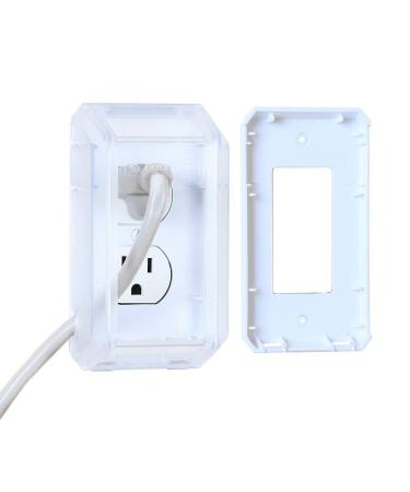 EUDEMON Baby Safety Electrical Outlet Cover Box Childproof Large Plug Cover for Babyproofing Outlets Easy to Install & Use (Transparent)