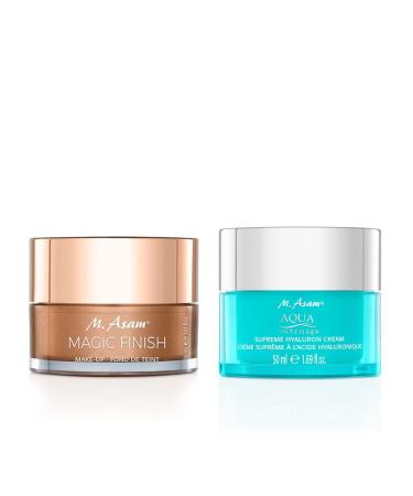 M. Asam Magic Finish Make-up Mousse 4in1 Primer 1.01 Fl Oz and Aqua Intense Face Moisturizer Supreme Facial Moisturizer with Hyaluronic Acid 1.69 Fl Oz