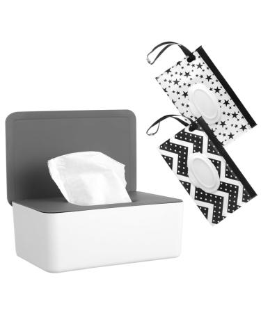 Altcompluser 1 piece baby wet wipes box and 2 pieces baby wet wipes donor bag set toilet paper box donor reusable wet wipe bag bag wet wipes container for on the go home office