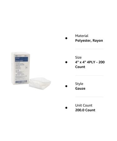 Kendall Curity 9024 Non Sterile Gauze Sponges 4x4 4PLY - Pack of 200 | Medical Grade Gauze - Buy Online on SooperMarket.com