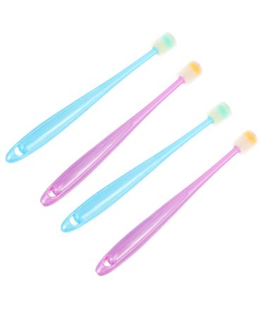 Healeved 4pcs Assorted Care Tool Brush Baby Oral Manual Age Children Cleaner Infant Brushes Kids Toothbrush Fragile Months Cleanings Silicone Gums Tools Soft Degree Color Adult Medium Assorted Color