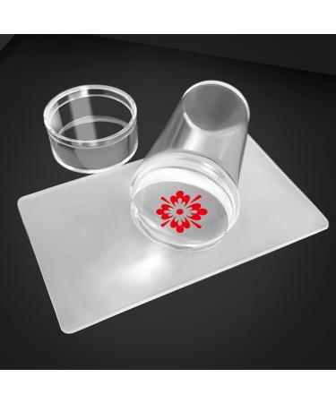 Nail Art Stamping Kit - Transparent Silicone & Scraper | 2 Sets for DIY Nail Decor | HJ-NAT074 - International Shipping Available - Buy Online on SooperMarket.com