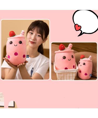 Hpory Bubble Tea Plush Pillow - Cute Boba Milk Tea Cup Toy for Kids - Pink 23cm - Buy Online on SooperMarket.com
