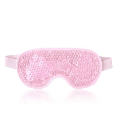 County Aqua Peas Cooling Gel Eye Mask - Cool/Warm Therapy - Perfect For Insomnia Puffy Eyes & Dark Circles (Pink)