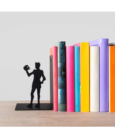 Buy Balvi Hamlet Black Metal Bookend - Unique Design for Stylish Home Organization | International Shipping Available - Buy Online on SooperMarket.com