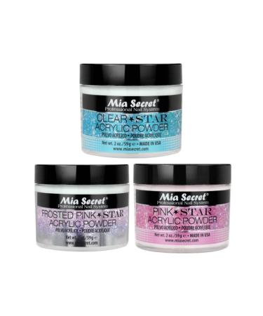 Mia Secret Acrylic STAR - Clear Pink Frosted Pink | 2 oz - Premium Nail Art Supplies for International Shipping - Buy Online on SooperMarket.com