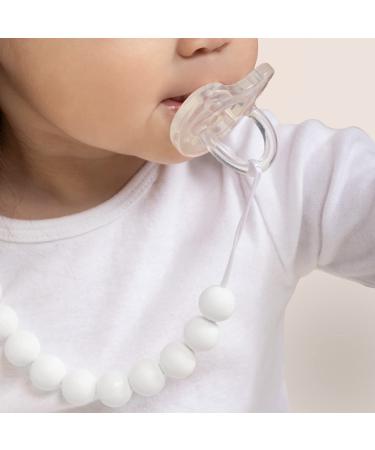 Premium Silicone Pacifier Clip - Safe Holder for Baby and Toddlers - Neutral White - Center Coast Collections - Buy Online on SooperMarket.com