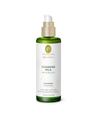 Primavera Cleansing Milk - Soft & Delicate 100 ml - Natural cosmetics - Cleaning milk facial cleaning for every skin - protects the skin barrier and removed make -up - vegan