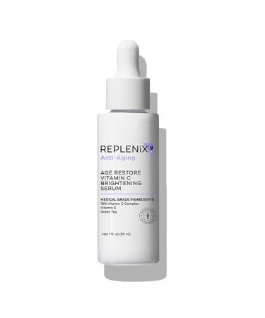 Replenix Age Restore Vitamin C Brightening Antioxidant Serum Medical-Grade Face Treatment for All Skin Types (1 fl. oz)