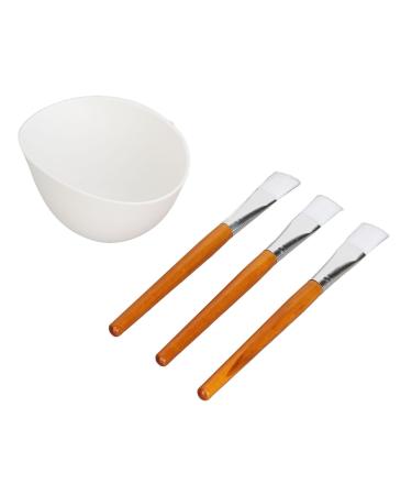 TYTOGE Facemask Mixing Tool Set Multifunctional Reusable Silicone Face Mask Bowl Wooden Brush Set for Oils Moisturizers