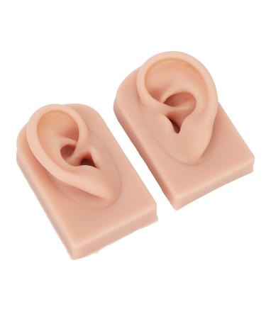 Soft Silicone Ear Model Silicone Ear Model Stretchy 1 Pair for Teacher for Hospital(Medium Skin Color)