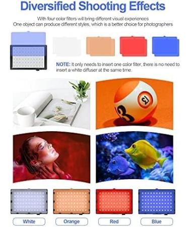 EMART LED Video Light with Adjustable Tripod Stand - 11 Brightness/4 Color Filters, Dimmable Photography Lighting for Studio Shooting - USB Portable Fill Light (54inch) - Buy Online on SooperMarket.com