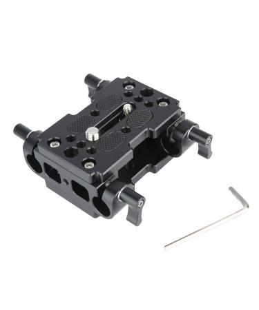 NICEYRIG Shoulder Support Camera Baseplate with 15mm Rod Clamp Railblock for Rod Support/DSLR Rig Cage