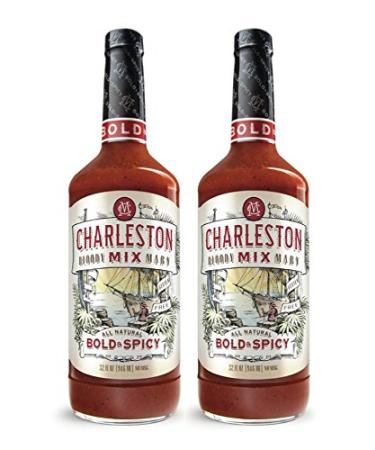 Charleston Mix - Premium, All Natural Bloody Mary Mix. Bold & Spicy 32oz (2 bottles) Bold & Spicy 32 Fl Oz (Pack of 2)