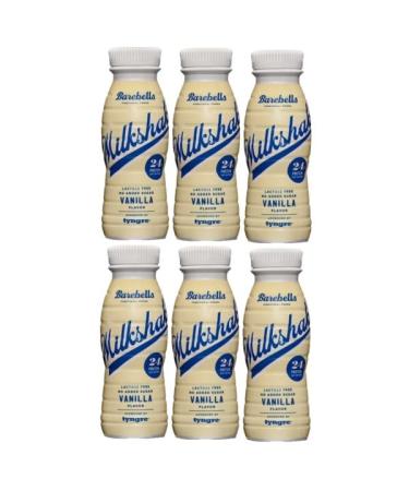 6 x 330ml Barebells Vanilla Milkshake High In Protein Lactose Free No Added Sugar