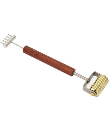 Double Head Face Massage Roller with Copper Wooden Handle | Promote Circulation & Skin Health | Acupoint Pressing Tool for Spa-Like Relaxation - Buy Online on SooperMarket.com