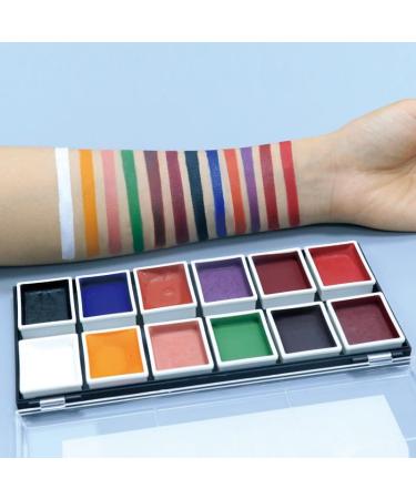 12 Colors Alcohol Activated SFX Makeup Palette - Professional Waterproof Face & Body Paint for Cosplay Theatre & Film - Buy Online on SooperMarket.com