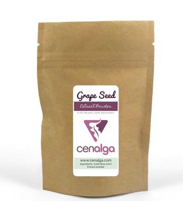 Cenalga Organic Grape Seed Extract Powder - 100% Pure - 200+ Servings per Pouch - Antioxidant - Superfood - GMO-Free -Vegan (1.5 oz) 1.50 Ounce (Pack of 1)