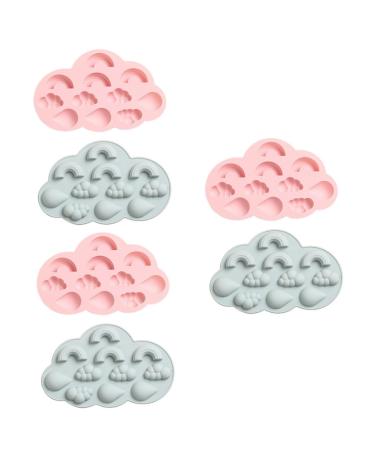 6 Pcs Silicone Mold Silicone Ice Mold Cake Mold Chocolate Mold Cookie Mold Baking Mold Biscuit Kitchen Supplies Silica Gel 22.6X14.5X1.5CMx3pcs Assorted Colorx3pcs
