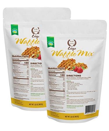 Waffle Pantry Liege Waffle Mix 32 oz (Pack of 2) - Delicious Belgian Waffles at Home - Buy Online on SooperMarket.com