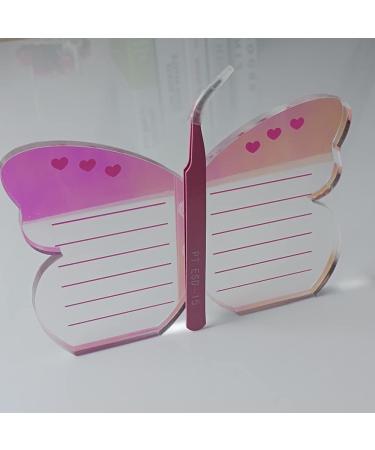 Grafting False Eyelash Extension Pallet & Tweezers Set - Butterfly-shaped Makeup Palette for Individual Training - Dazzling Design (5.9x3.9inch) - Buy Online on SooperMarket.com