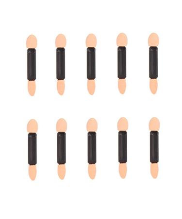 10pcs Disposable Double End Eyeshadow Brush Sponge Tip Oval Eyeshadow Applicator Black
