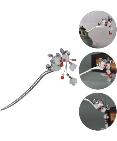 STOBOK 1pc Leaf Flower Metal Hair Stick Vintage Hair Forks Vintage Hair Accessories Vintage Hair Chopstick Chignon Pin Japanese Hair Accessories Hair Cape China Agate Women's Alloy - Buy Online on SooperMarket.com
