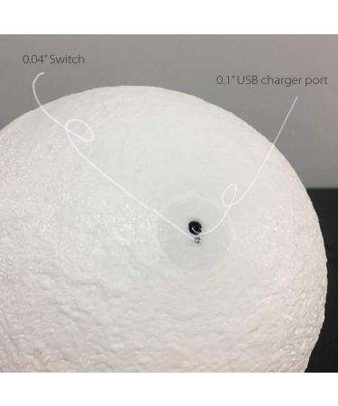 Methun 3D Moon Lamp 5.9 Inch with Wooden Base - LED Night Light for Home Decor - Touch Control Brightness - Ideal Gift for Bedroom, Christmas, New Year - White & Yellow - Buy Online on SooperMarket.com