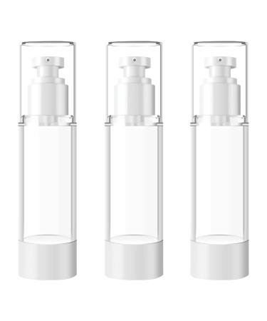 TIANZD 3Pcs Empty 80ml Transparent Airless Pump Bottles Refillable Clear Travel Vacuum Lotion Pump Containers for Cosmetic Foundation Lotion Gel - No Straw Required
