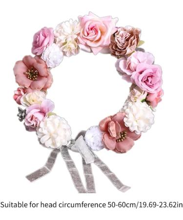 JSGHGDF Flower Headbands Women Bride Flower Crown For Wedding Party Supply Floral Garlands Crown Hair Wreath Floral Headbands Coffee color - Buy Online on SooperMarket.com