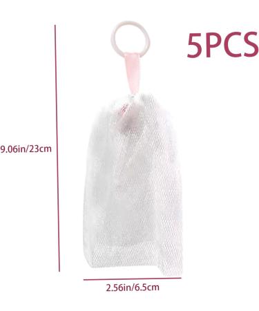 Foaming Net for Face Washing 5Pcs Soft Skin-friendly Soap Net with Hanging Rope PE Cleanser Foamer Bubble Net for Bathroom - Buy Online on SooperMarket.com