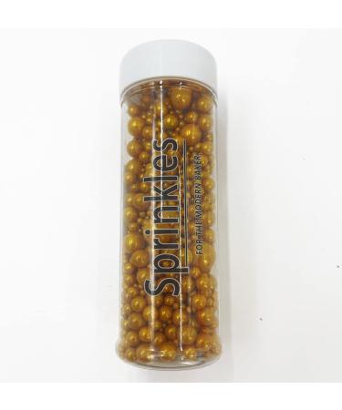 Gold Edible Pearl Sugar Sprinkles - 120g/4.2oz Jar for Cake, Cupcake, Cookie Decorations - Perfect for Weddings, Showers, and Parties - Buy Online on SooperMarket.com