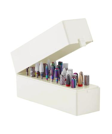 Lionvison nail drill holder 30 holes nail drill storage box organizer container manicure tools staminant stand display organizer for beauty salon and household (without drill)
