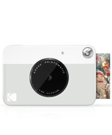 KODAK Printomatic Digital Instant Print Camera - Full Color Prints On ZINK 2x3" Sticky-Backed Photo Paper (Grey) Print Memories Instantly Grey Camera