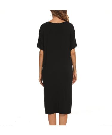 Jecarden Women's Maternity Nightgown | Short Sleeve Modal Cotton Sleepwear | Hospital Childbirth Nightgown with Buttons - Buy Online on SooperMarket.com