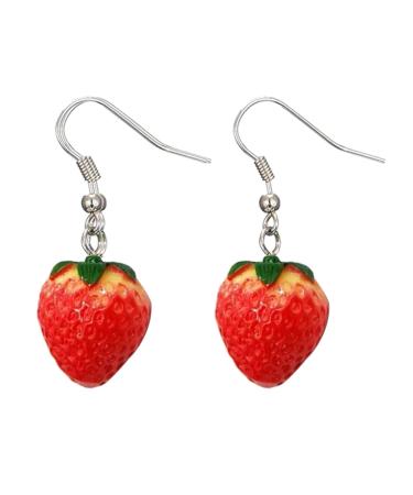 Delicate Resin Strawberry Earrings Simulation Fruit Earwears for Any Occasion