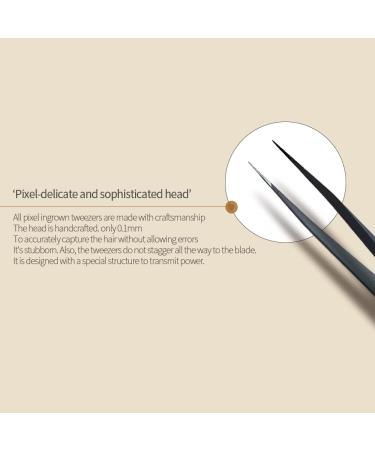 LUCANUS Pointed Ingrown Tweezers with Leather Case - Ultra Precision for Eyebrows and Ingrown Hair - Buy Online on SooperMarket.com