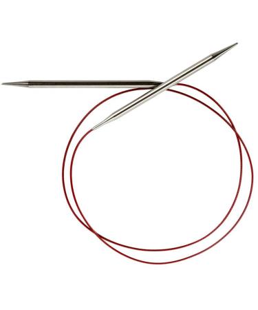 ChiaoGoo FBA_CG-7040-1 Red Lace Circular 40-inch (102cm) Stainless Steel Knitting Needle  Size US 1 (2.25mm) 7040-1  Silver US 1  2.25mm
