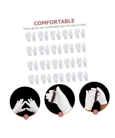 Healeved 48 Pairs White Cotton Gloves Jewelry Touching Gloves Key Hider Outdoor Washable Cotton Gloves Utility Work Gloves Mittens Tires Elastic Gloves Miss Wen Wan Labor Protection Cotton - Buy Online on SooperMarket.com