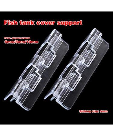 2Pcs Universal Glass Cover Clips for Fish Tanks - 6mm/8mm/10mm Sizes - Acrylic Holders for Rimless Aquariums - Buy Online on SooperMarket.com