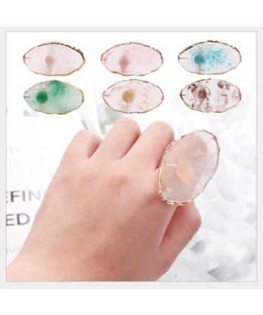 Nail Art Finger Ring Palette Polish Holder Color Mixing Plates Manicure Tools nail polish holder ring Pink - Buy Online on SooperMarket.com