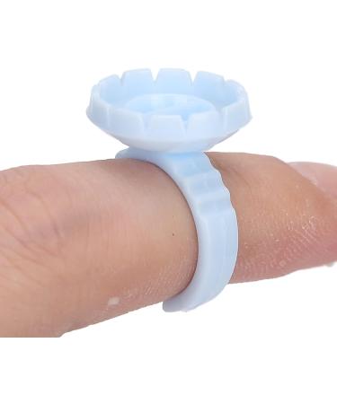 Eyelash Extension Glue Ring Cup 1.5cm / 0.6in Stable Wearing Easy To Wear Eyelash Glue Ring Cup Strong Flexibility for Professional Use(A pack of 100 blue) - Buy Online on SooperMarket.com