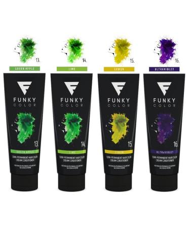 Funky Color Lemon 15 - Semi-Permanent Hair Dye | Vibrant Colors (28 Shades) for Bold Hair Transformations - Buy Online on SooperMarket.com