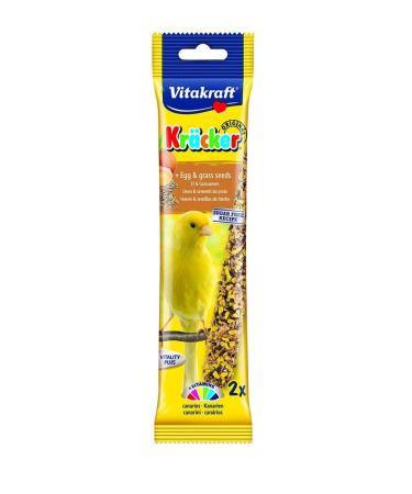 VITAKRAFT Canary Egg & Grass Stick 2 Pack Budgie Treat Boredom Breaker Kracker