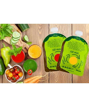 Divata Quetschies 170ml - 4 Set Reusable Squeeze Bags for Baby Food Yogurt & Smoothies | Eco-Friendly Storage Solution - Buy Online on SooperMarket.com